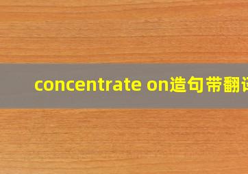 concentrate on造句带翻译